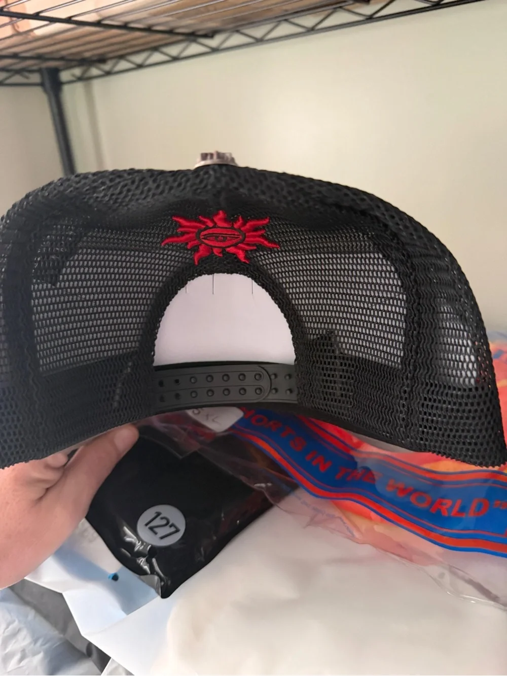 Black Flame-Graphic Baseball Cap with Green and Yellow Embroidery
